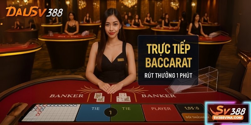 Giao diện sảnh casino SV388 với dealer livestream và phòng cược sang trọng